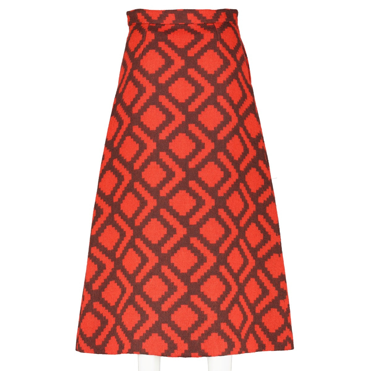 shop 100% authentic second hand Gucci Red Pattern Wool Skirt - Size 40 on Labellov.com