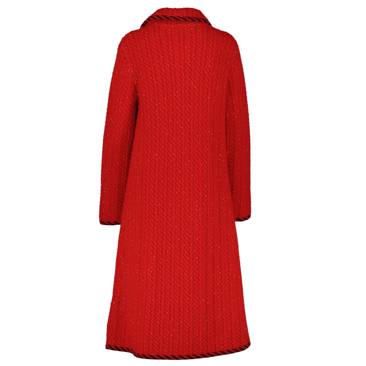 Gucci Red Wool Cable Knit Coat