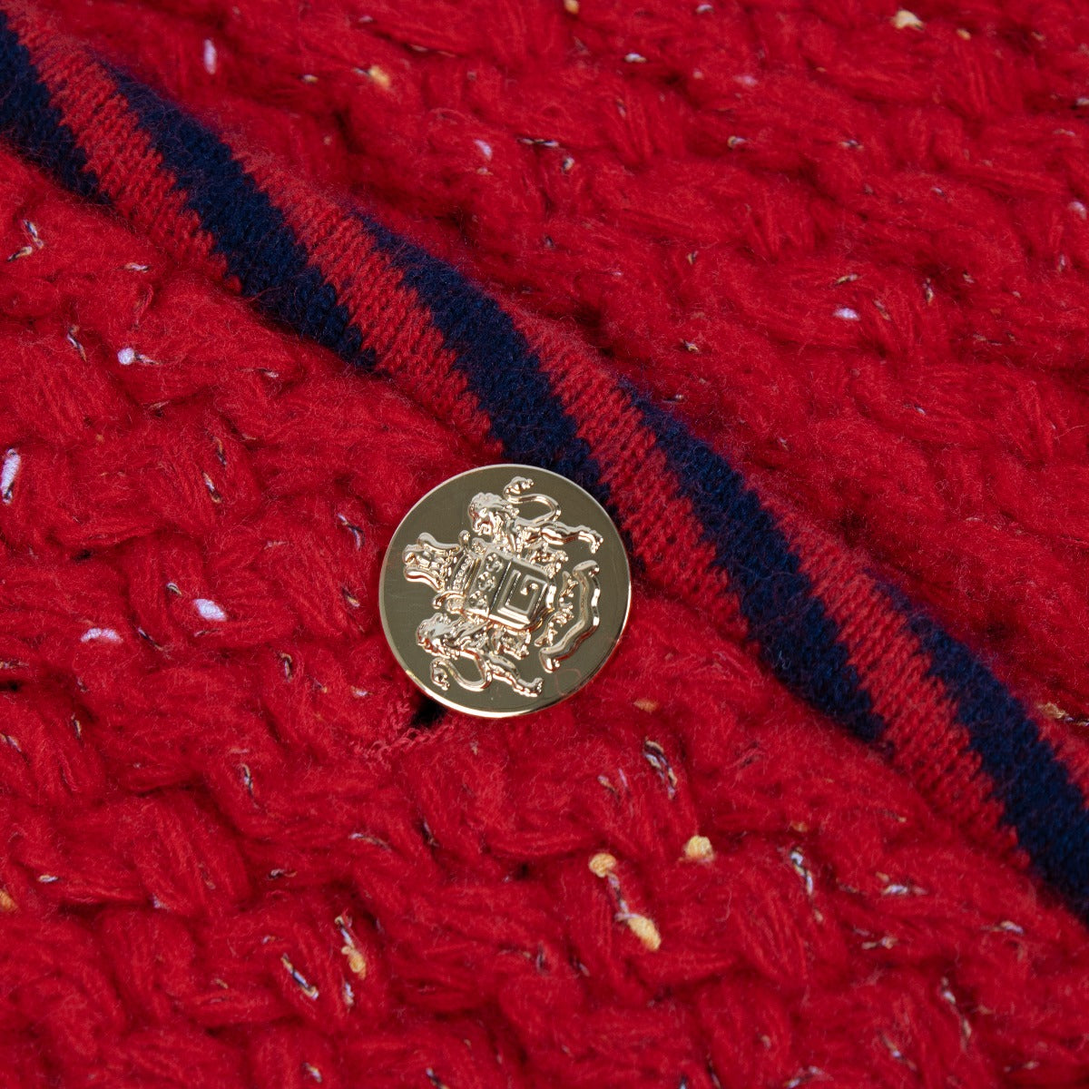 Gucci Red Wool Cable Knit Coat - Size S