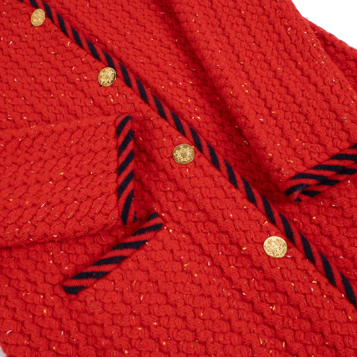 Gucci Red Wool Cable Knit Coat - Size S