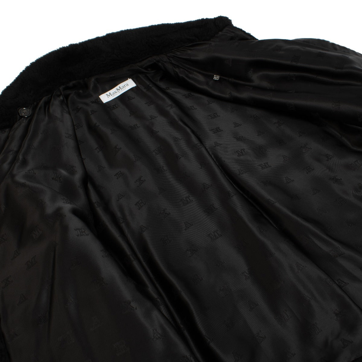 Max Mara Zwarte Teddy Tebe Cape - Eén Maat