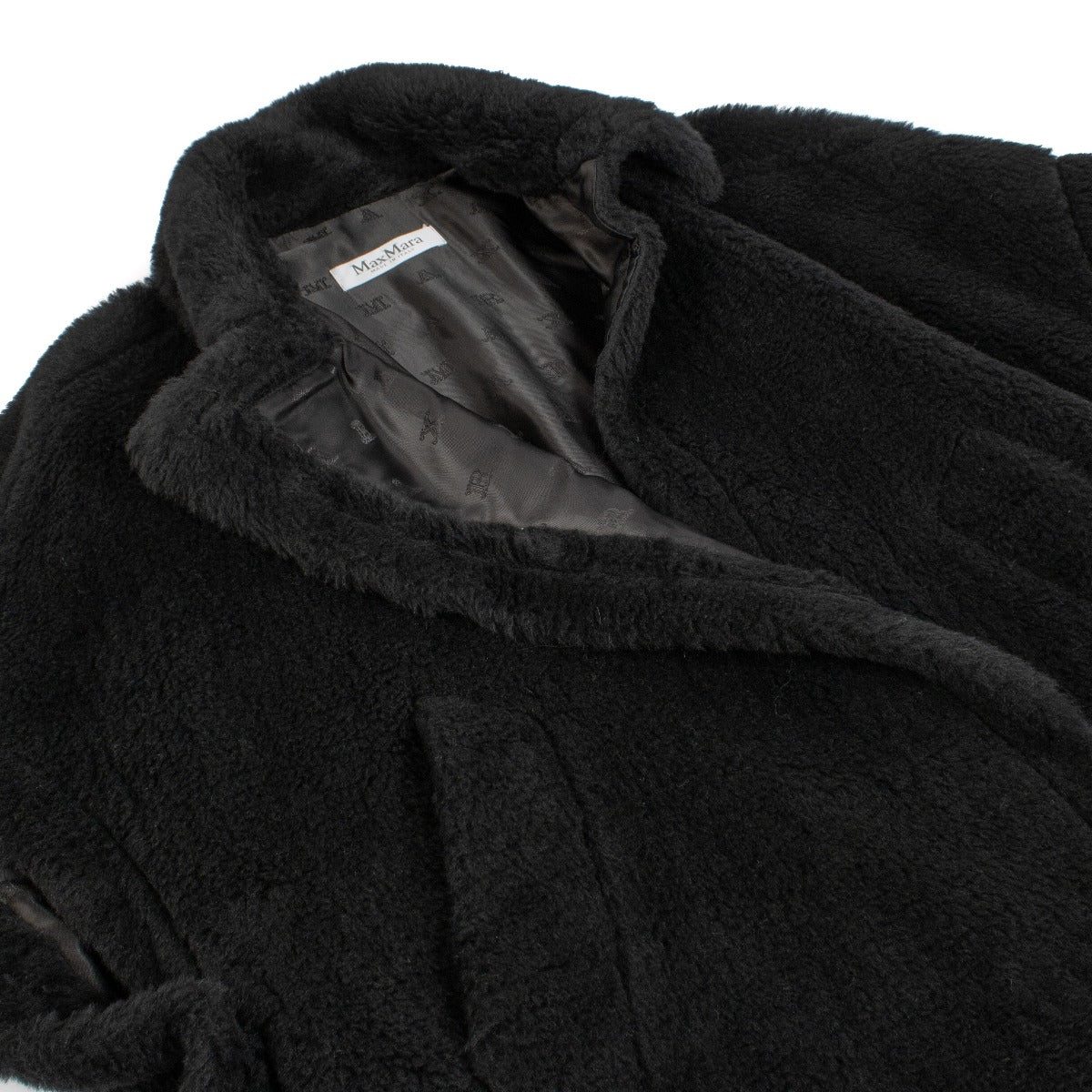 Max Mara Zwarte Teddy Tebe Cape - Eén Maat