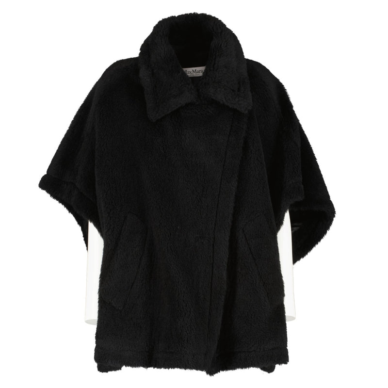 Max Mara Black Teddy Tebe Cape