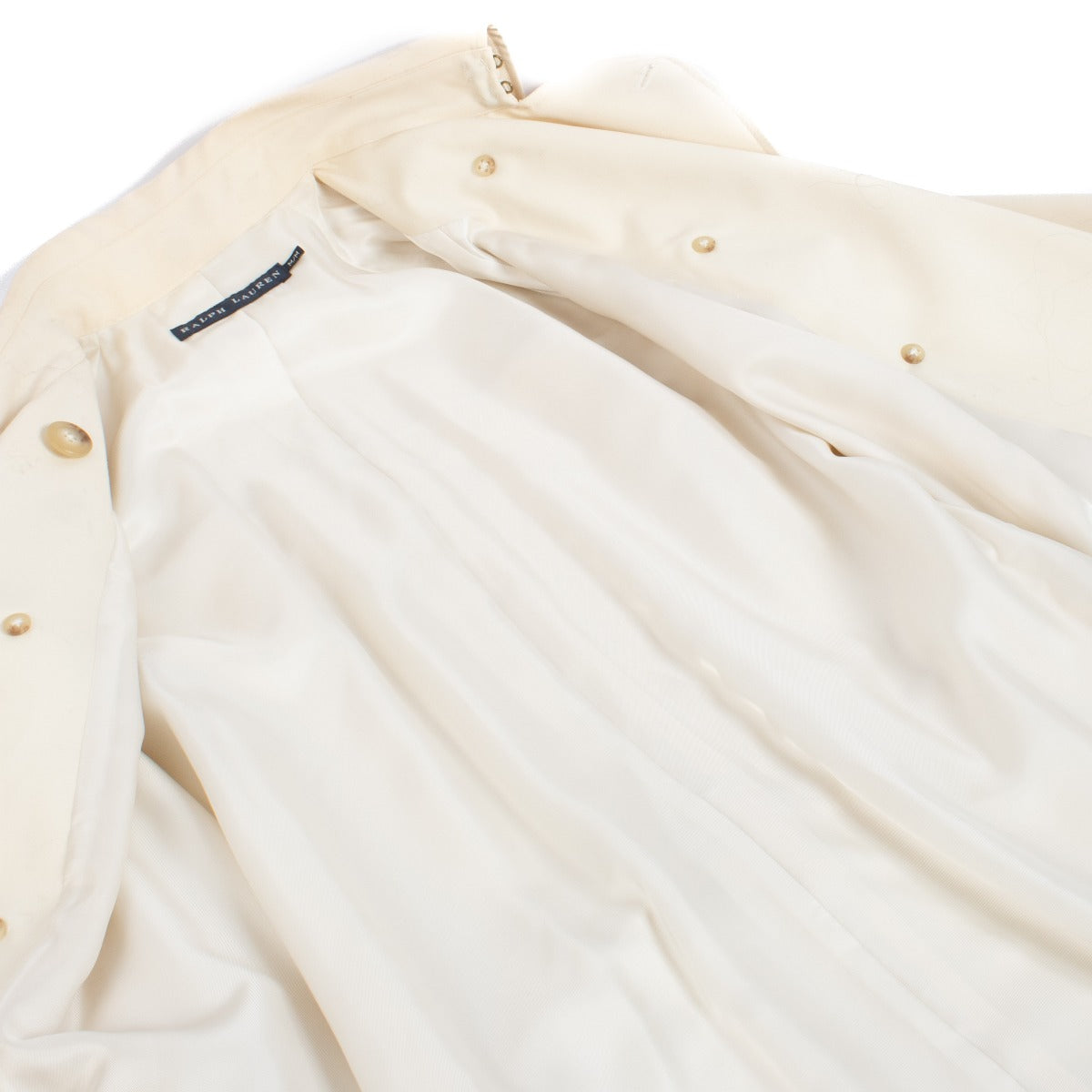 Shop 100% authentic secondhand Ralph Lauren Cream Trenchcoat - Size M/M on Labellov.com