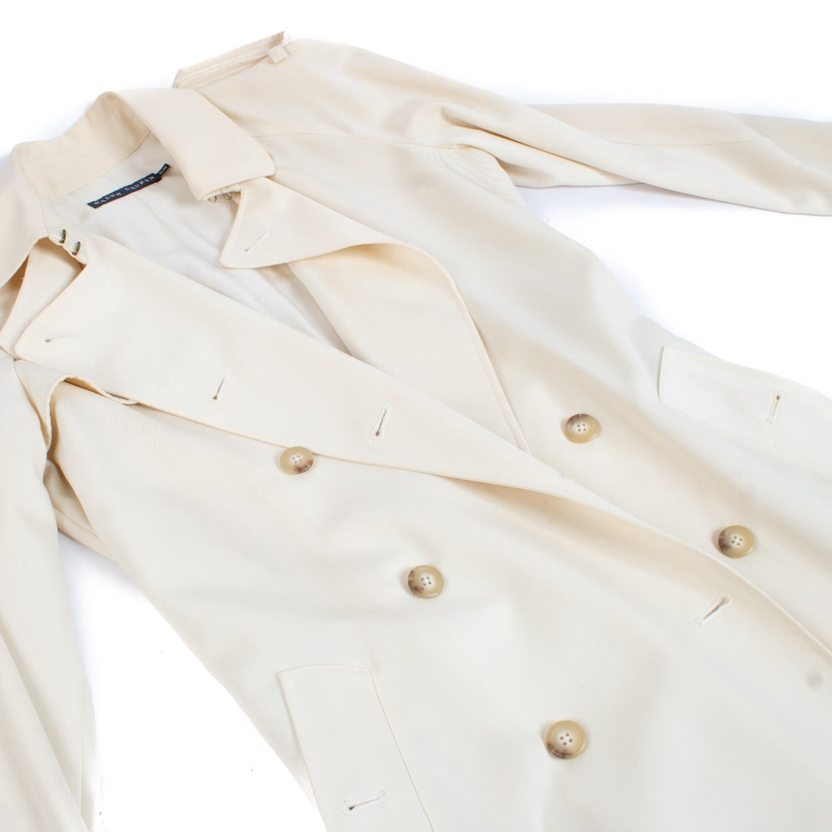 Shop 100% authentic secondhand Ralph Lauren Cream Trenchcoat - Size M/M on Labellov.com