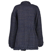 Valentino Blue Tweed Roman Stud Jacket