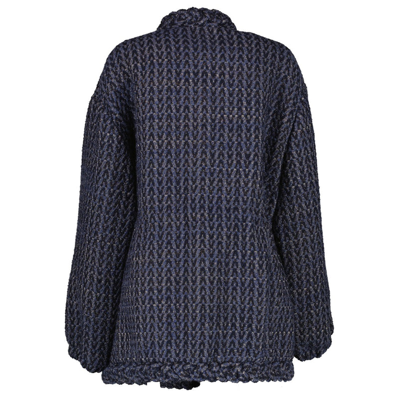 Valentino Blue Tweed Roman Stud Jacket