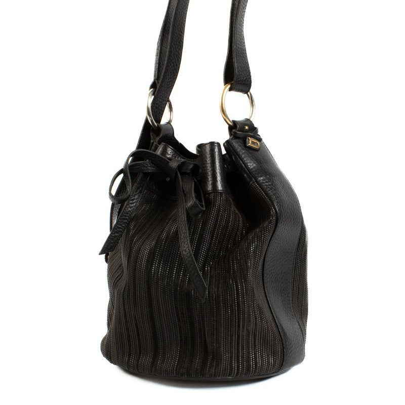 buy 100% authentic pre loved Delvaux Black Toile de Cuir Bucket Bag on Labellov.com