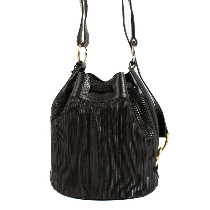 buy 100% authentic pre loved Delvaux Black Toile de Cuir Bucket Bag on Labellov.com