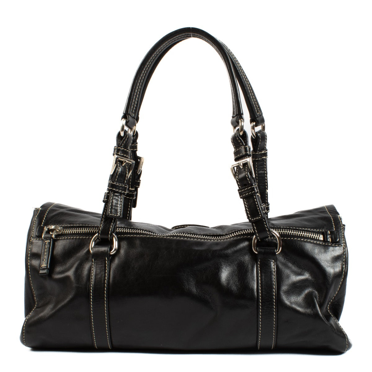 buy 100% authentic pre loved Prada Black Leather Shoulder Bag on Labellov.com
