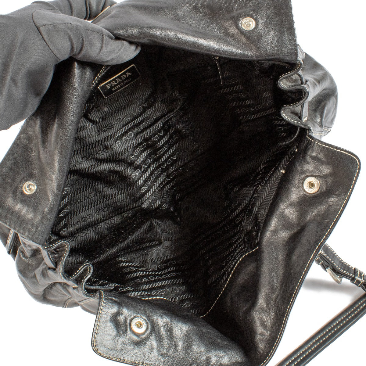 buy 100% authentic pre loved Prada Black Leather Shoulder Bag on Labellov.com