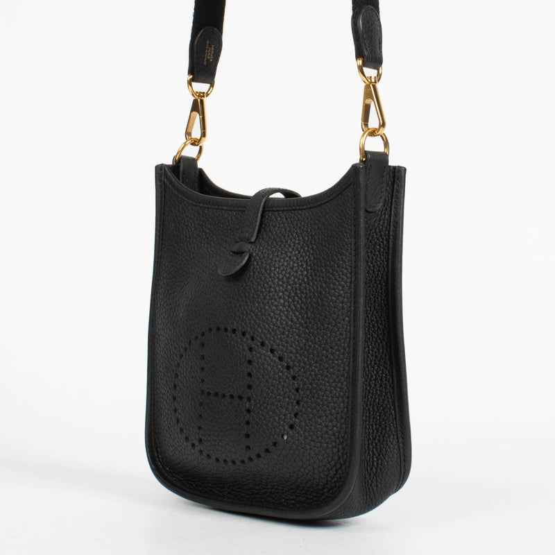 Are you looking for an authentic designer accessory? We buy and sell your preloved and brand new Hermès Evelyne 16 Black Taurillon Clemence GHW
