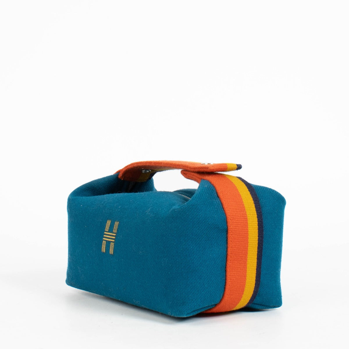 Shop the authentic Hermès Blue Paon Wool Bride-a-Brac Large Case on Labellov.com