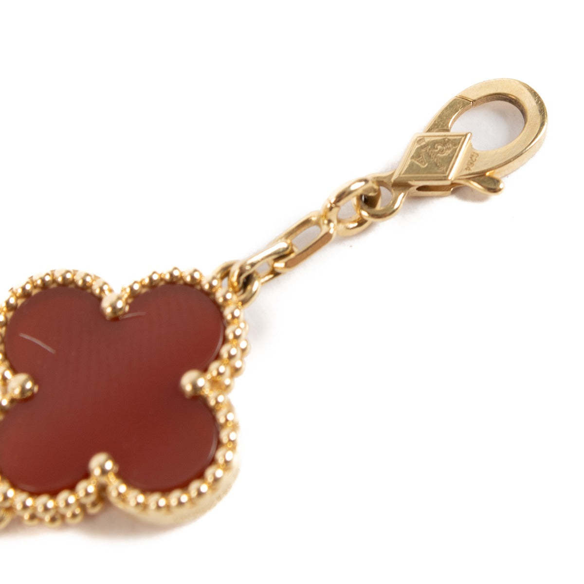 Van Cleef & Arpels Carnelian/Yellow Gold Vintage Alhambra 5 Motifs Bracelet on www.labellov.com