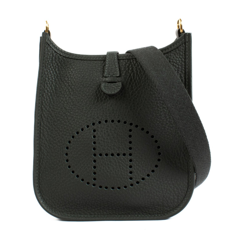 Authentic second hand brand new store fresh Hermès Vert Foncé Clemence Evelyne 16 GHW on www.labellov.com