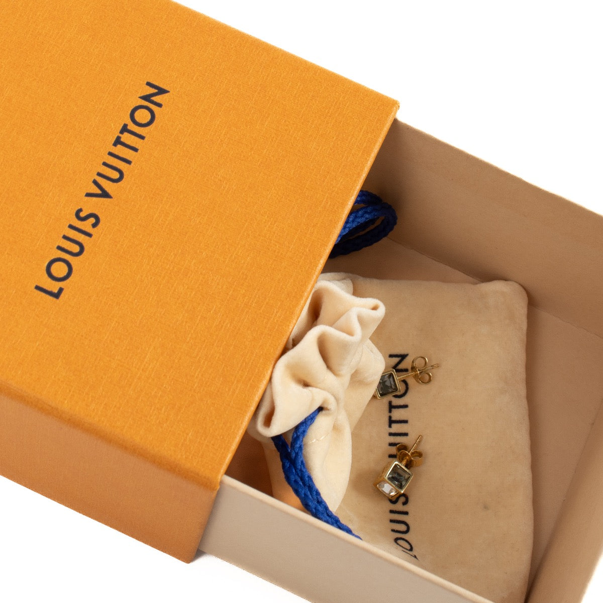 Authentic second hand Louis Vuitton Gold Crystal Gamble Stud Earrings on Labellov.com