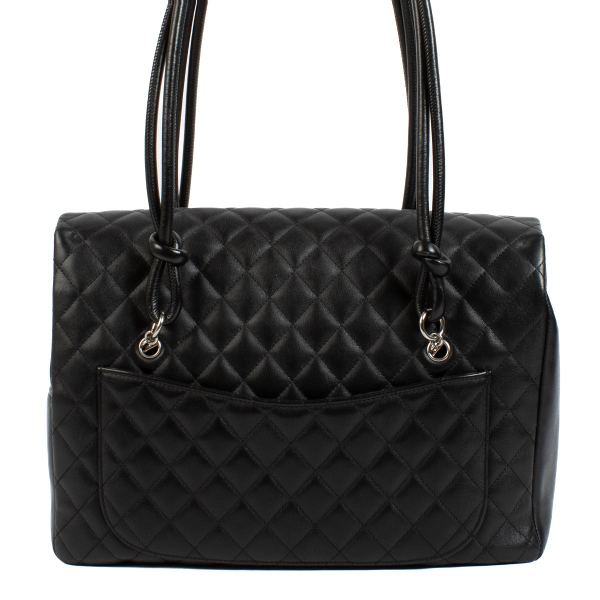 shop 100% authentic second hand Chanel Black Cambon Flap Quilted Leather Tote Bag on Labellov.com
