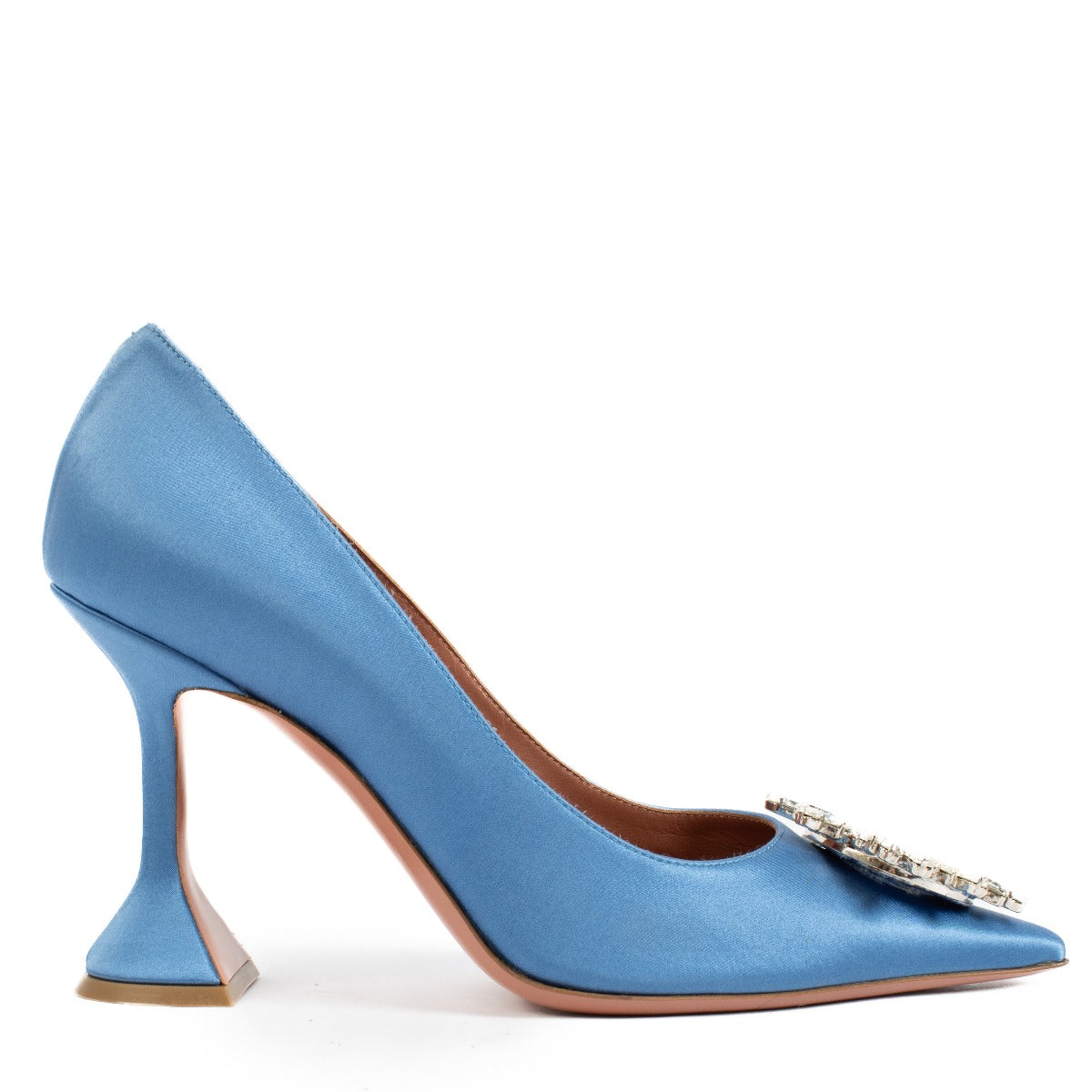 Buy 100% authentic Amina Muaddi Blue Heels - Size 37 1/2 on Labellov.com