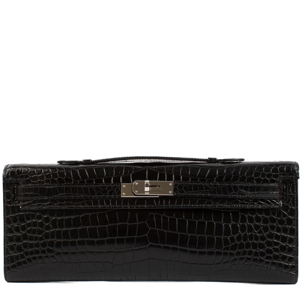 Hermès Black Crocodile Kelly Cut Pochette