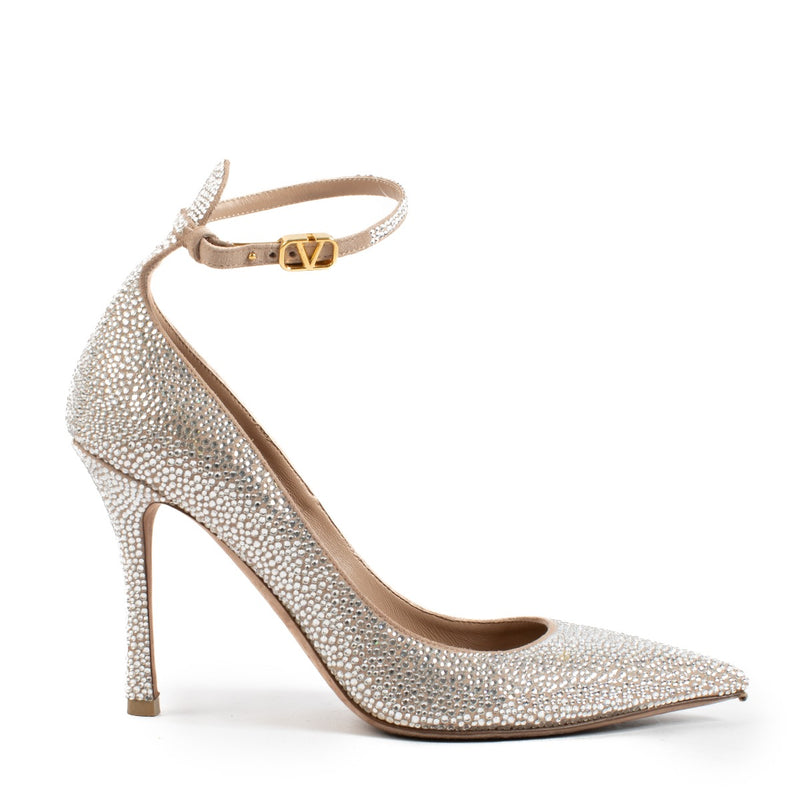 buy 100% authentic pre loved Valentino Garavani Tan-Go Crystal Heels on Labellov.com