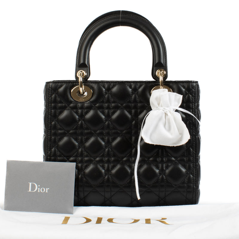 Christian Dior Black Medium Lady Dior Bag