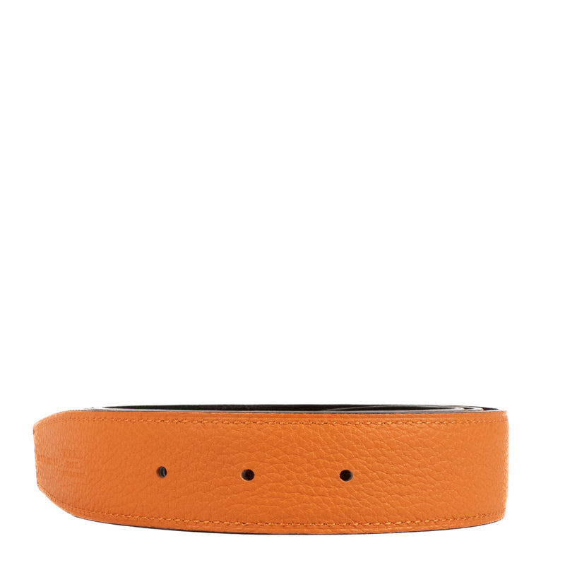 Hermès H Reversible Orange & Black Belt - size 90