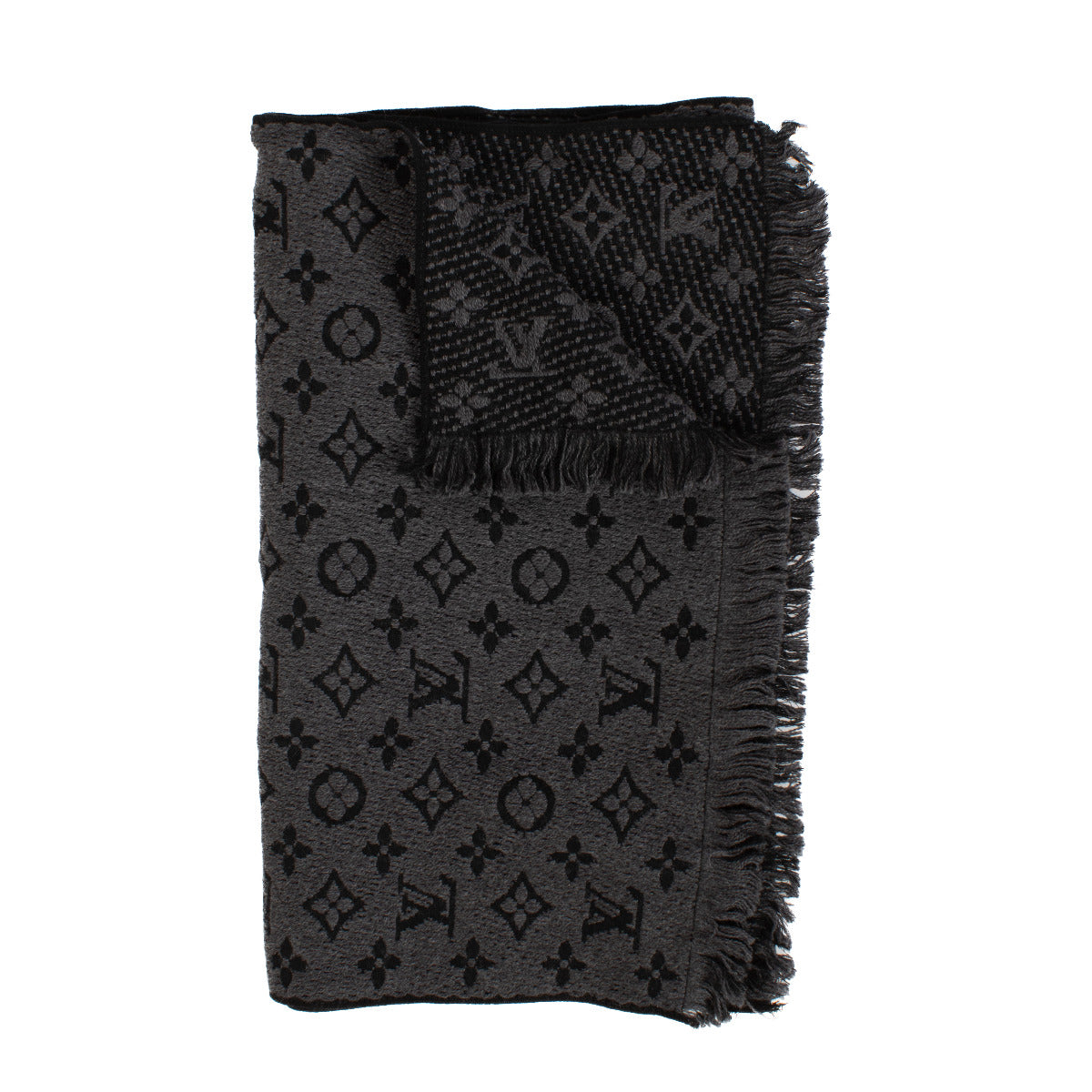Louis Vuitton Charcoal Monogram Logomania Scarf