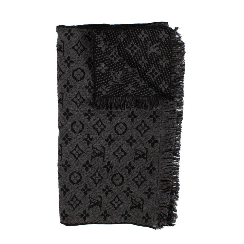 Louis Vuitton Charcoal Monogram Logomania Scarf