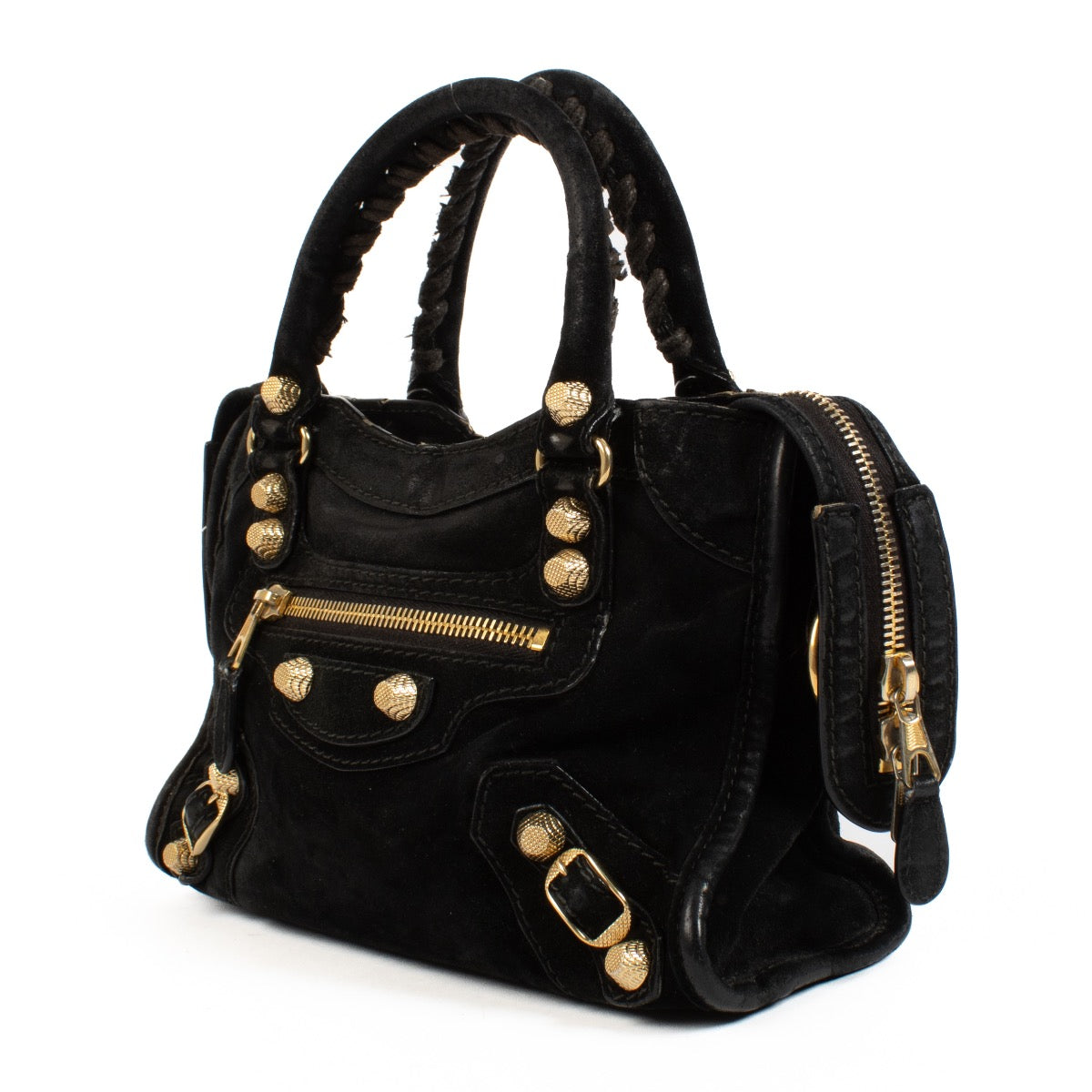 Shop safe online at labellov in Antwerp, Brussels and Knokke this 100% authentic second hand Balenciaga Black Suede Mini City Bag. Veilig online tweedehands authentiek Balenciaga Black Suede Mini City Bag handtas kopen bij Labellov.