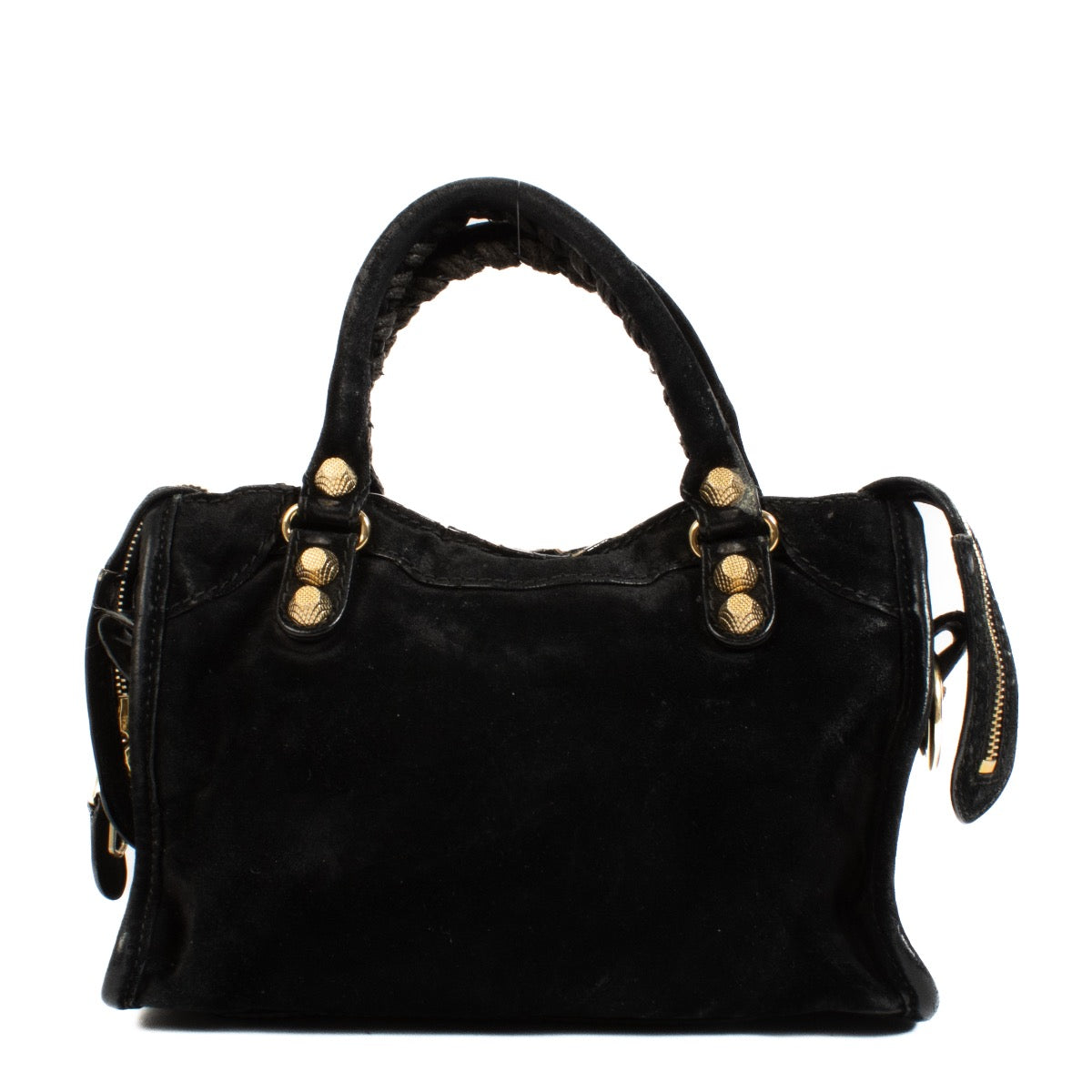 Shop safe online at labellov in Antwerp, Brussels and Knokke this 100% authentic second hand Balenciaga Black Suede Mini City Bag. Veilig online tweedehands authentiek Balenciaga Black Suede Mini City Bag handtas kopen bij Labellov.