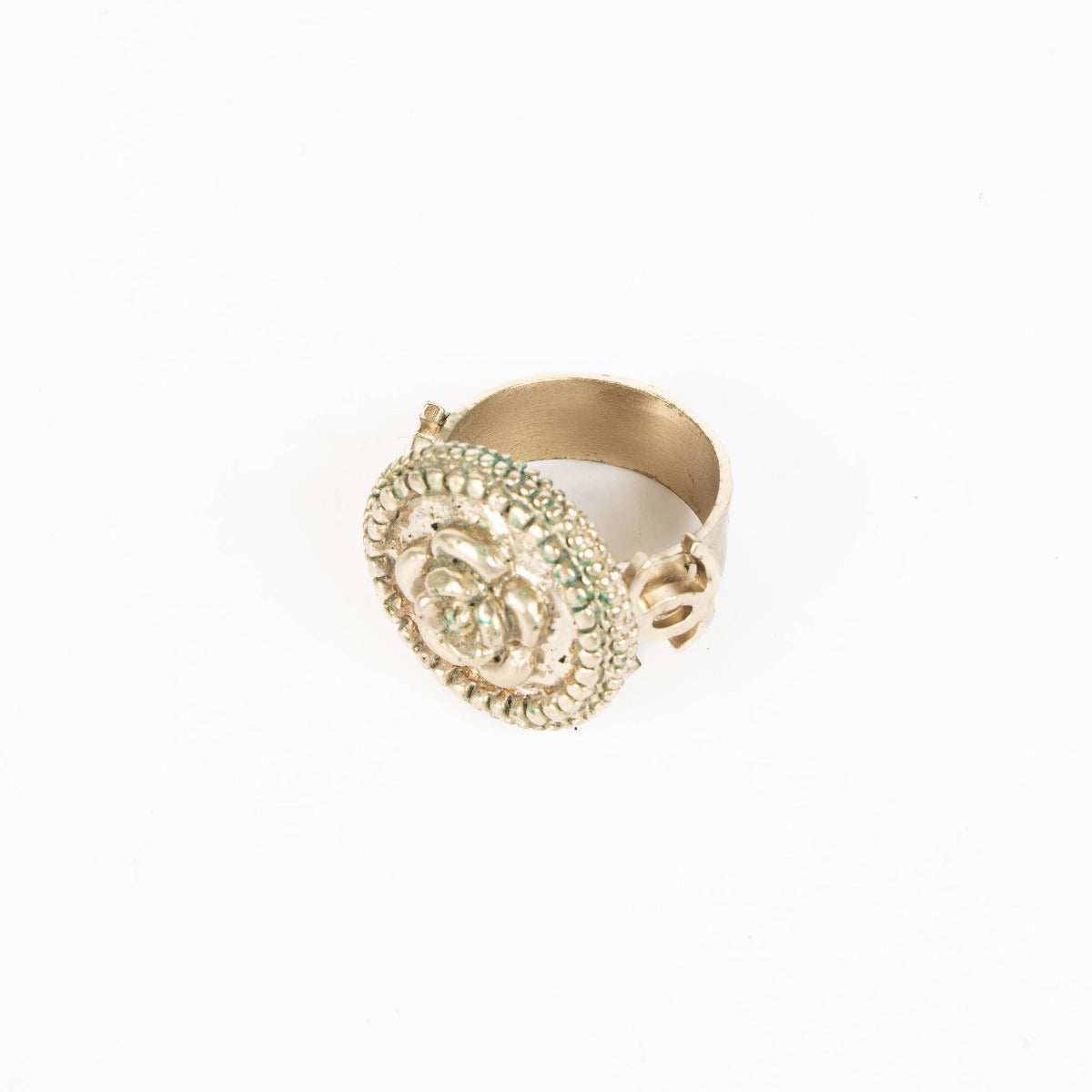 Shop this 100% authentic Chanel 14P Gold Camellia Ring at Labellov.com