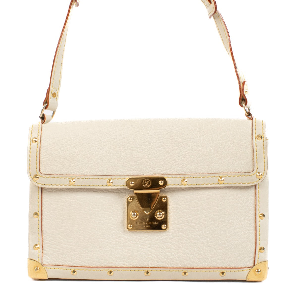 Shop safe online at Labellov in Antwerp, Brussels and Knokke this 100% authentic second hand Louis Vuitton White Suhali Top Handle Bag. Veilig online tweedehands authentieke Louis Vuitton White Suhali Top Handle handtas kopen bij Labellov.