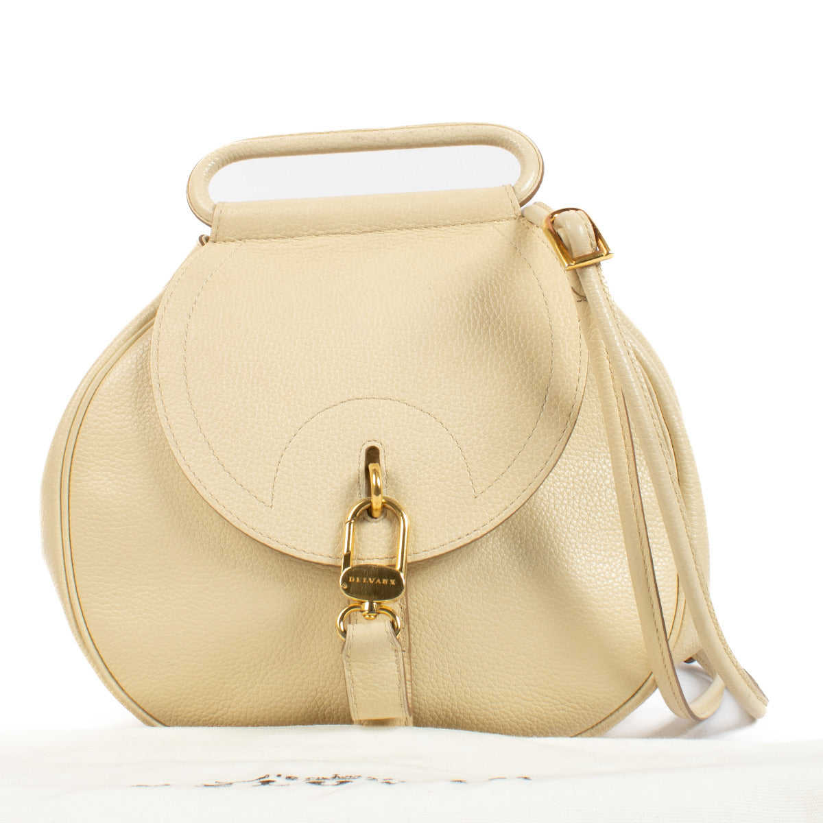 Delvaux Cream Leren Lucifer PM Tas