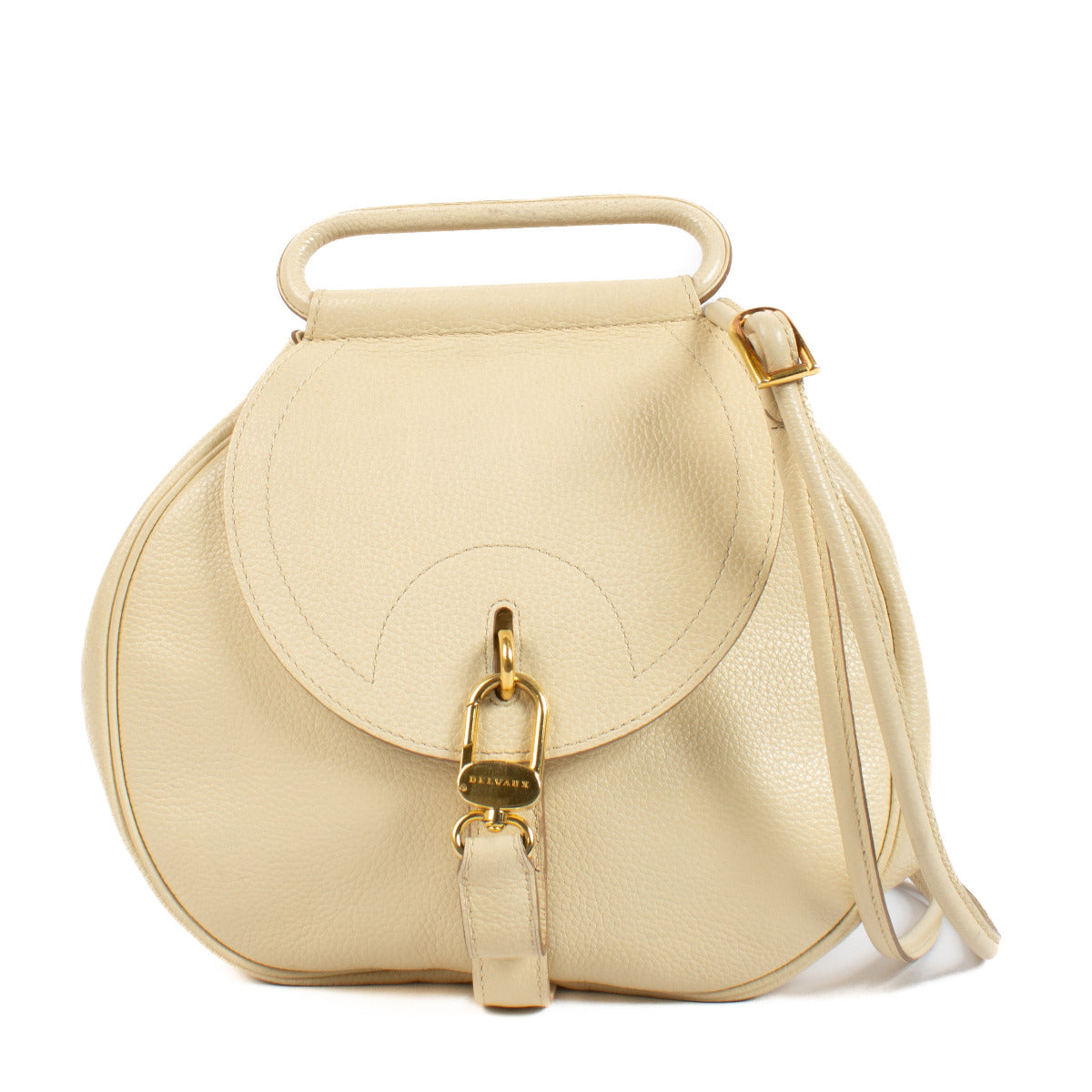 Delvaux Cream Leather Cerceau Bag