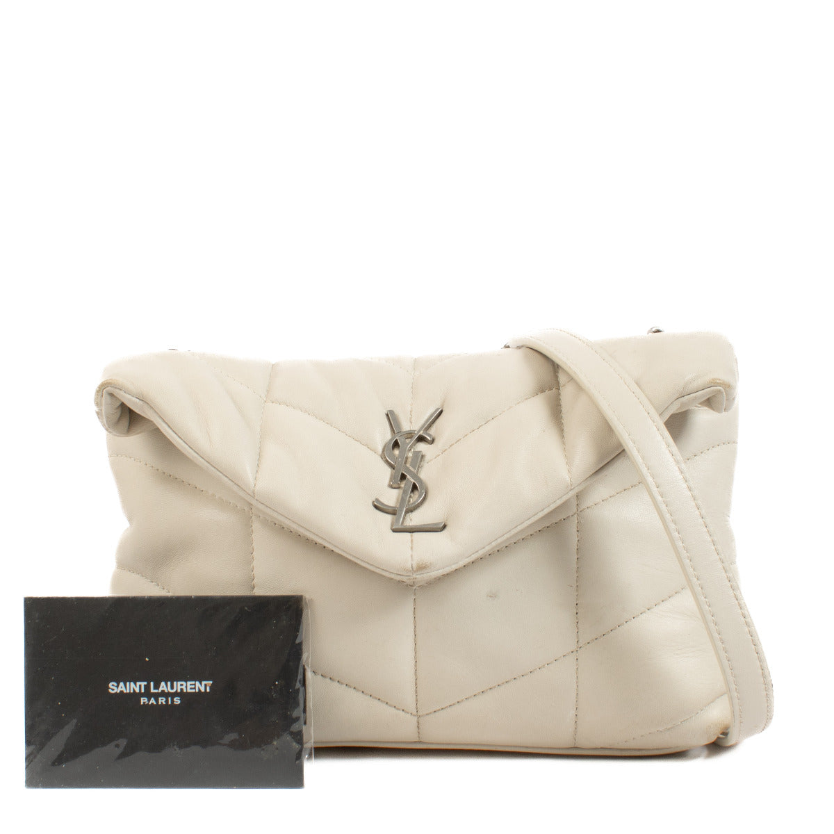 Pour le meilleur prix chez Labellov à Anvers Saint Laurent White Puffer Mini Bag