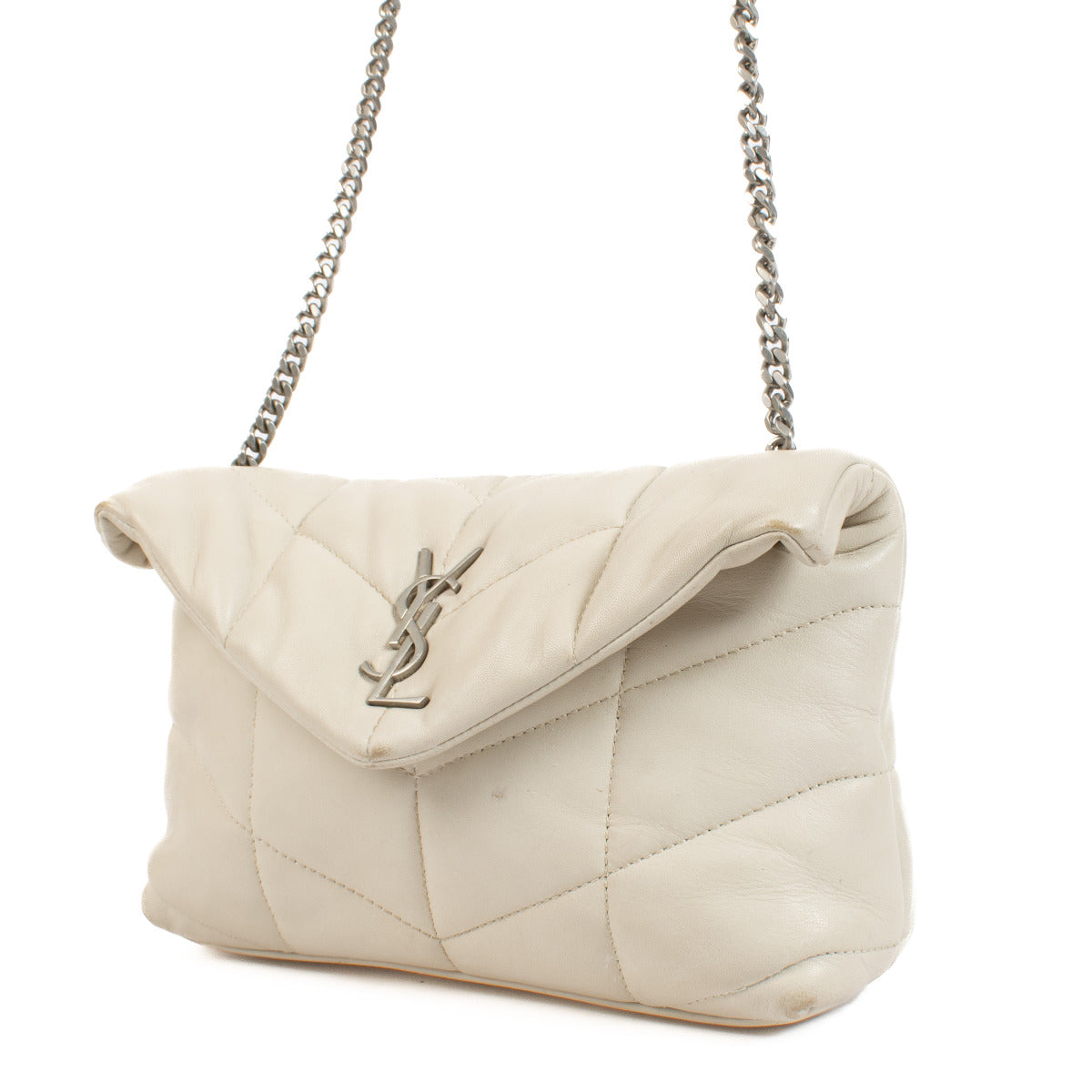 Saint Laurent Witte Puffer Mini Tas