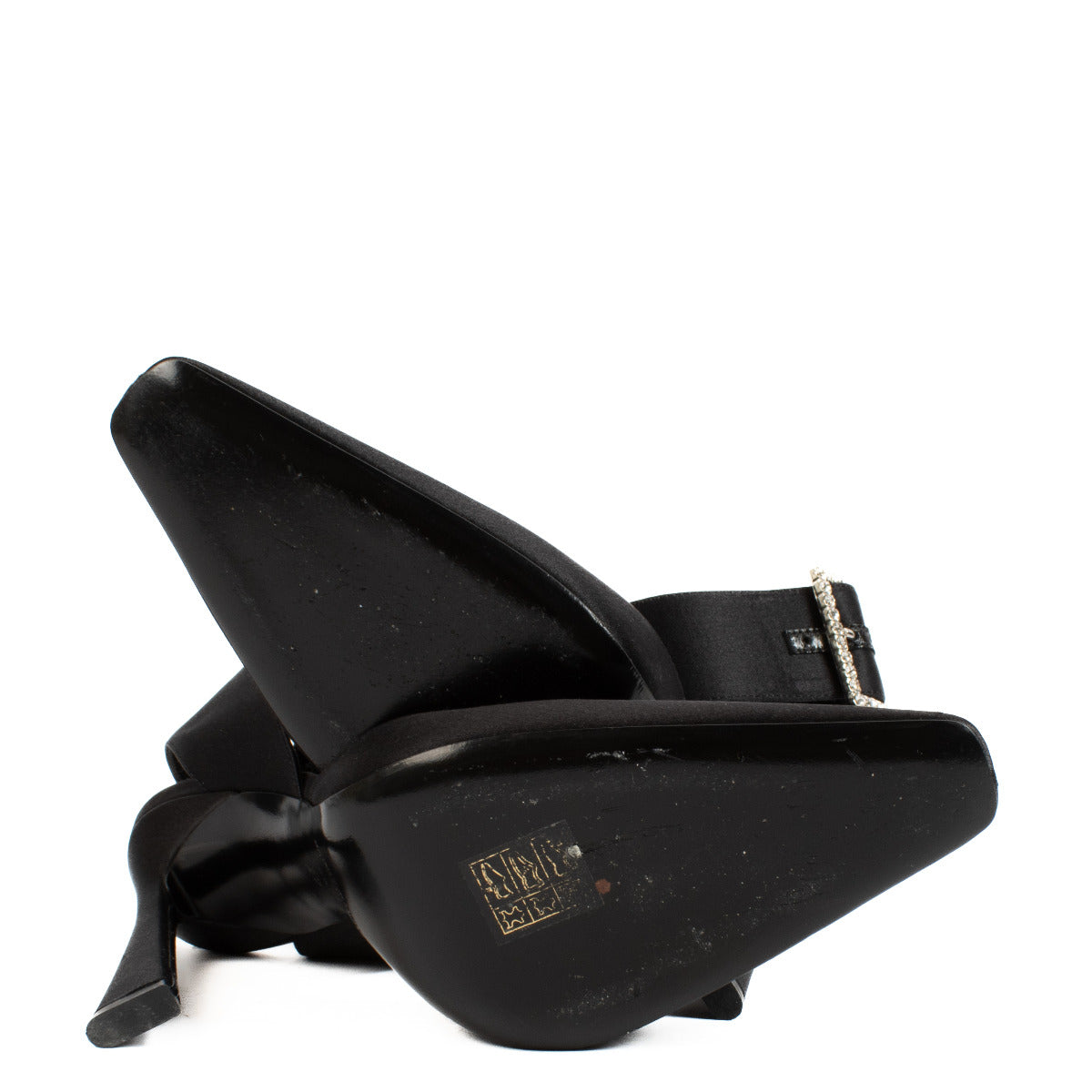 Saint Laurent Claude zwarte satijnen pumps - maat 37