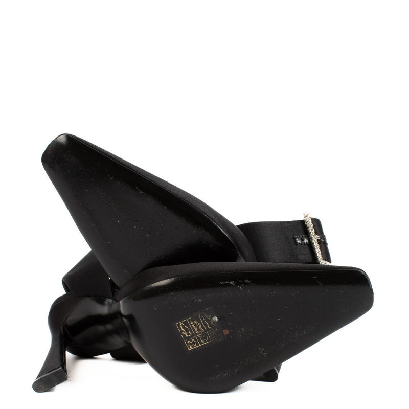 Saint Laurent Claude Black Satin Pumps - size 37