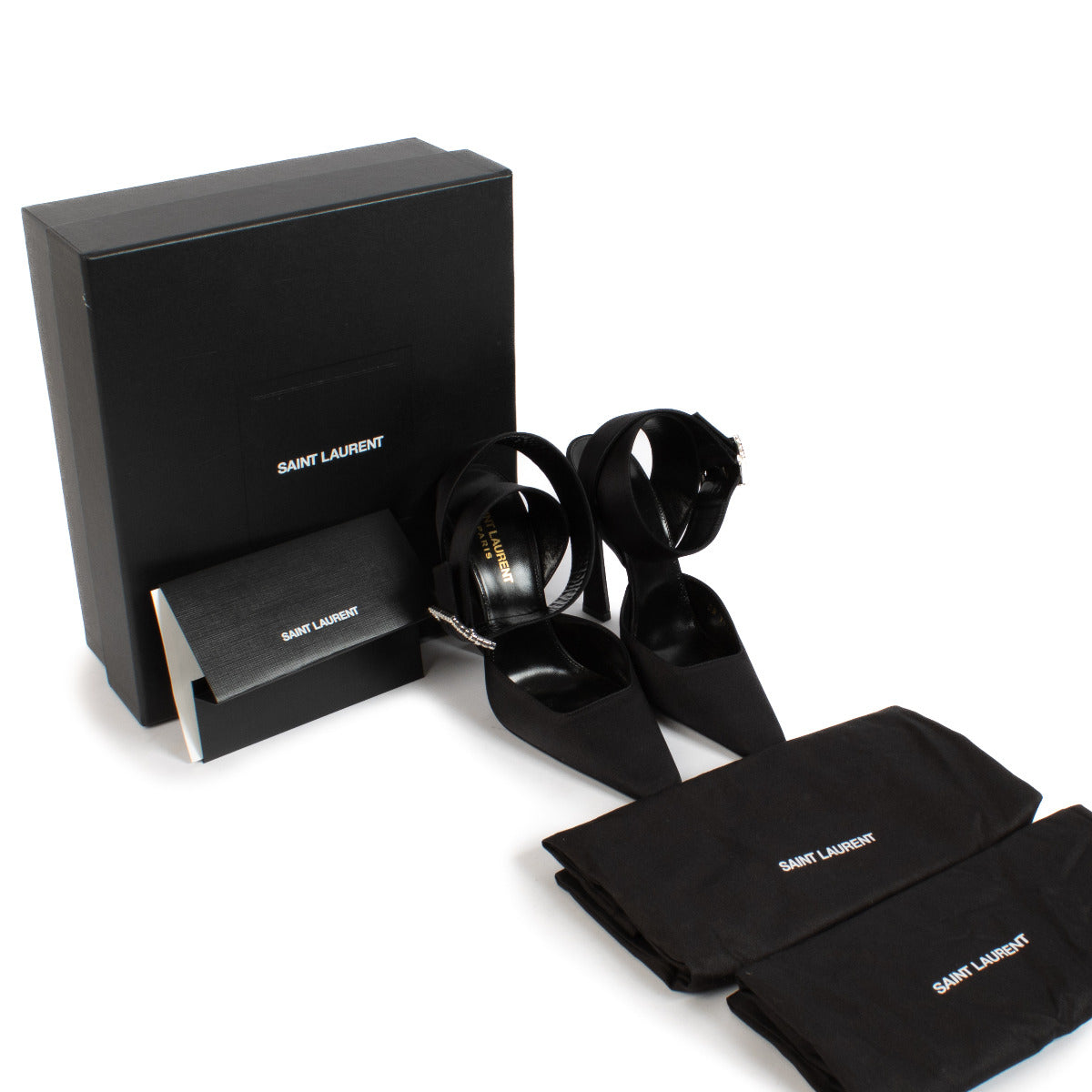Saint Laurent Claude Black Satin Pumps - size 37