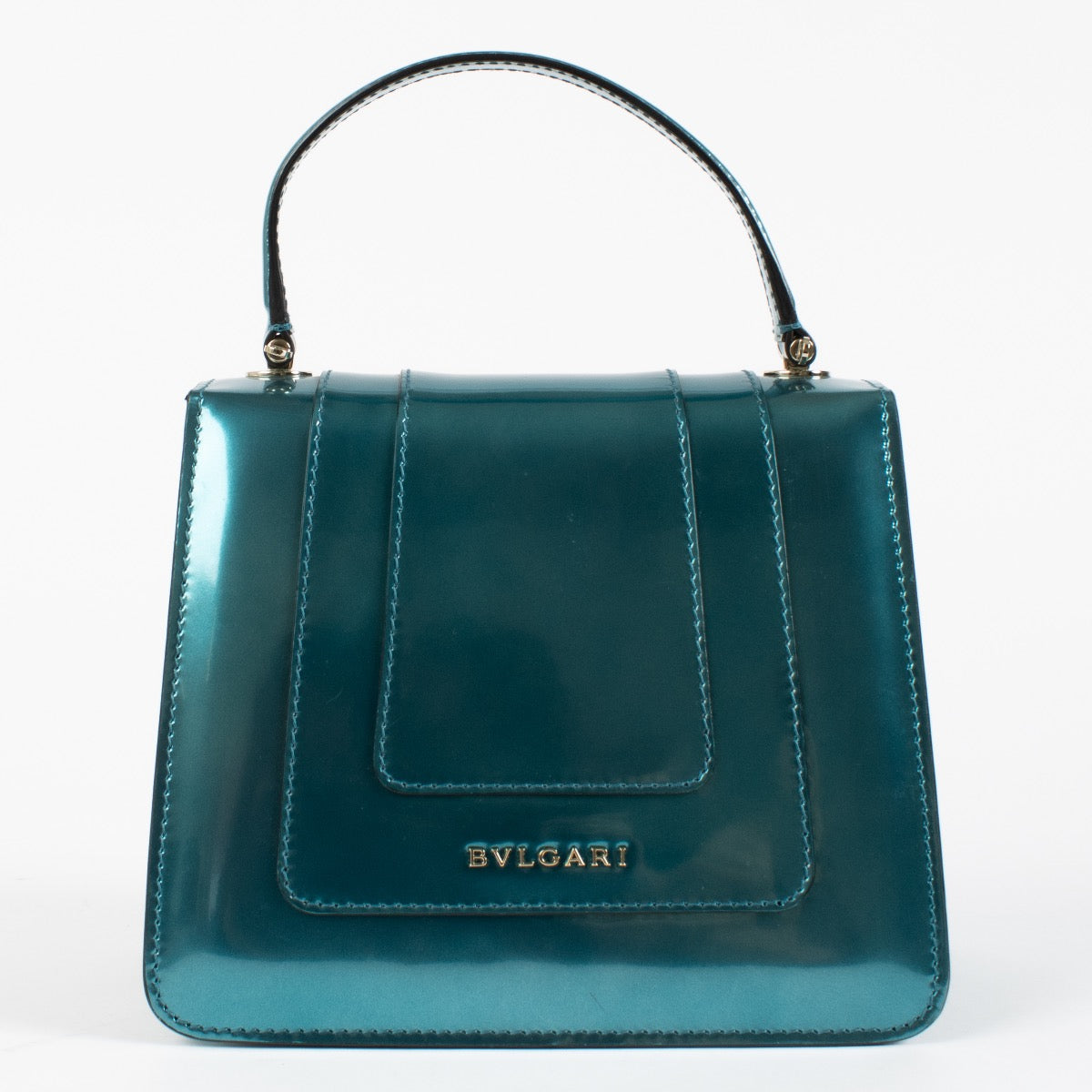 shop 100% authentic second hand Bulgari Blue Patent Serpenti Forever Mini Top Handle Bag on Labellov.com