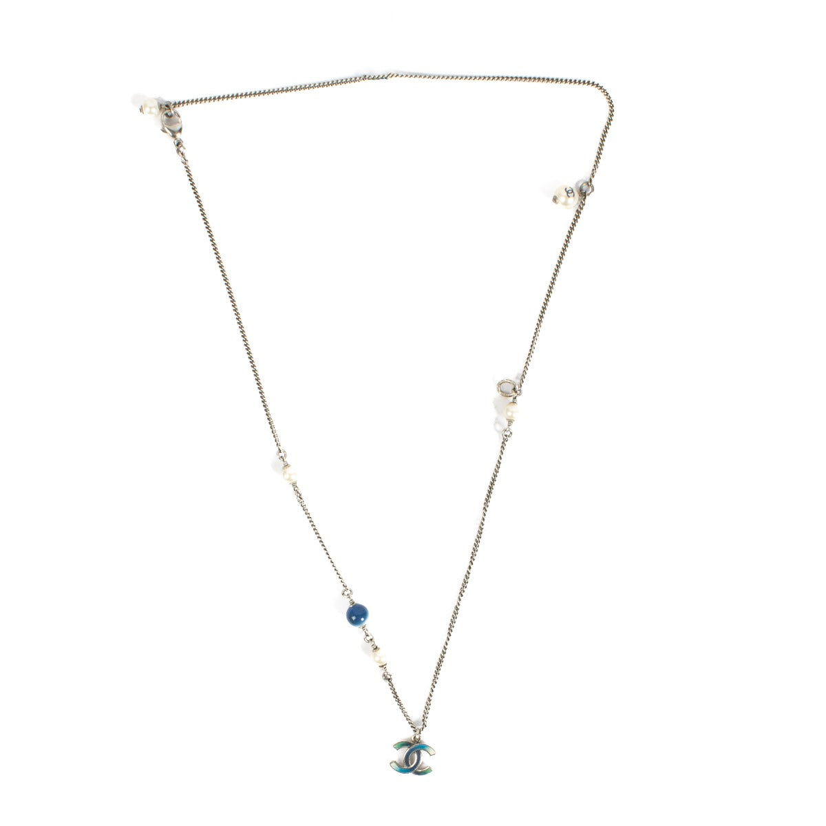 Chanel 16C Silver CC Necklace