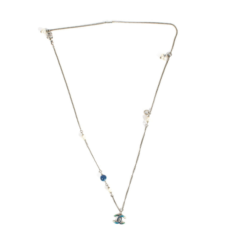 Chanel 16C Silver CC Necklace