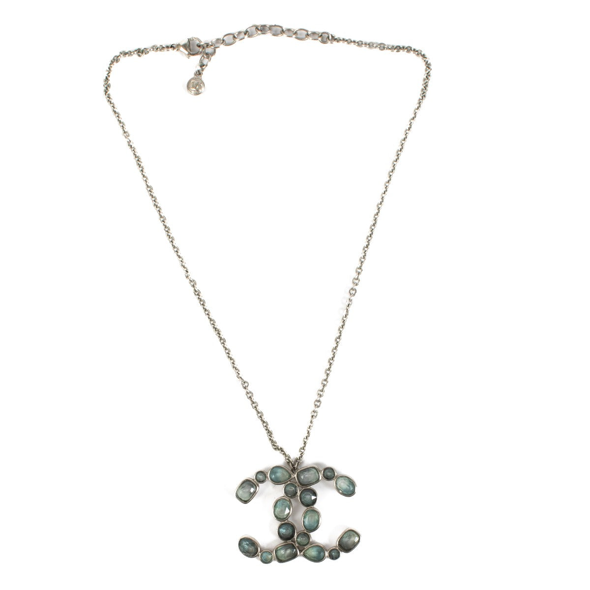 Chanel 18S CC Blue Stone Necklace