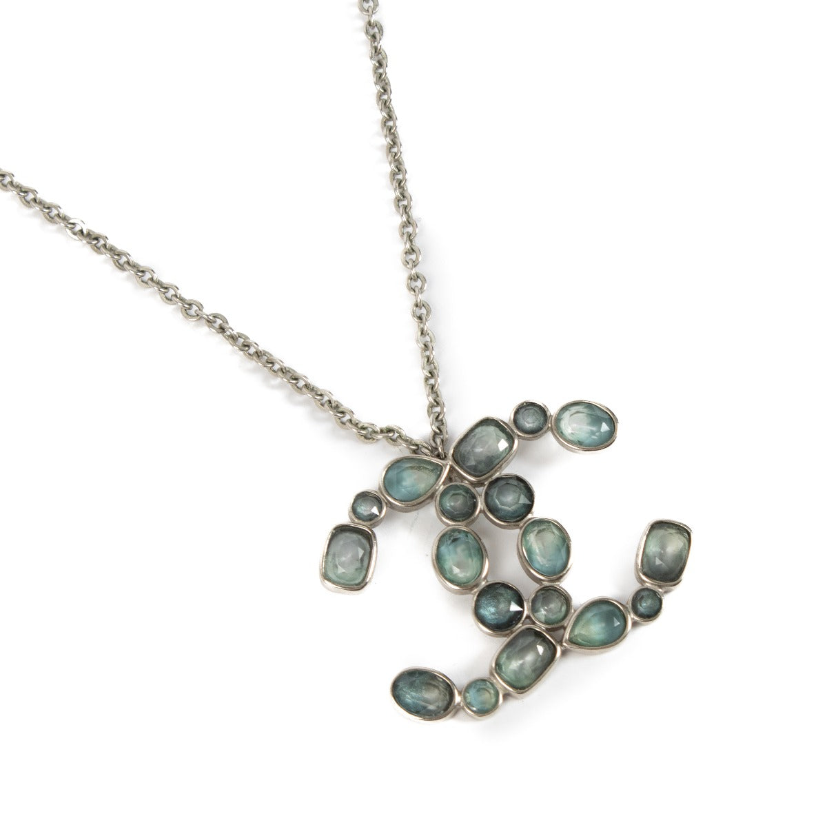 Chanel 18S CC Blue Stone Necklace