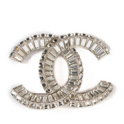 Chanel 15P Silver Crystal CC Brooch