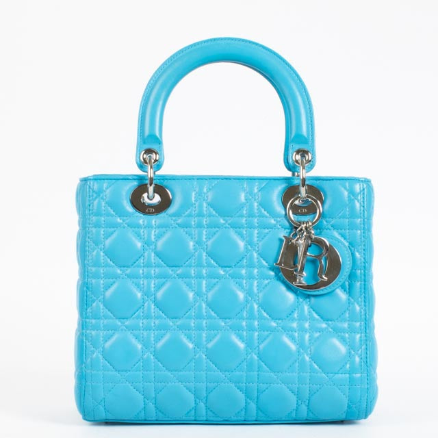 Christian Dior Blue Medium Lady Dior Bag