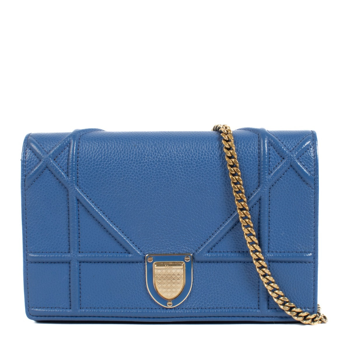 Christian Dior Blue Diorama Chain Pouch