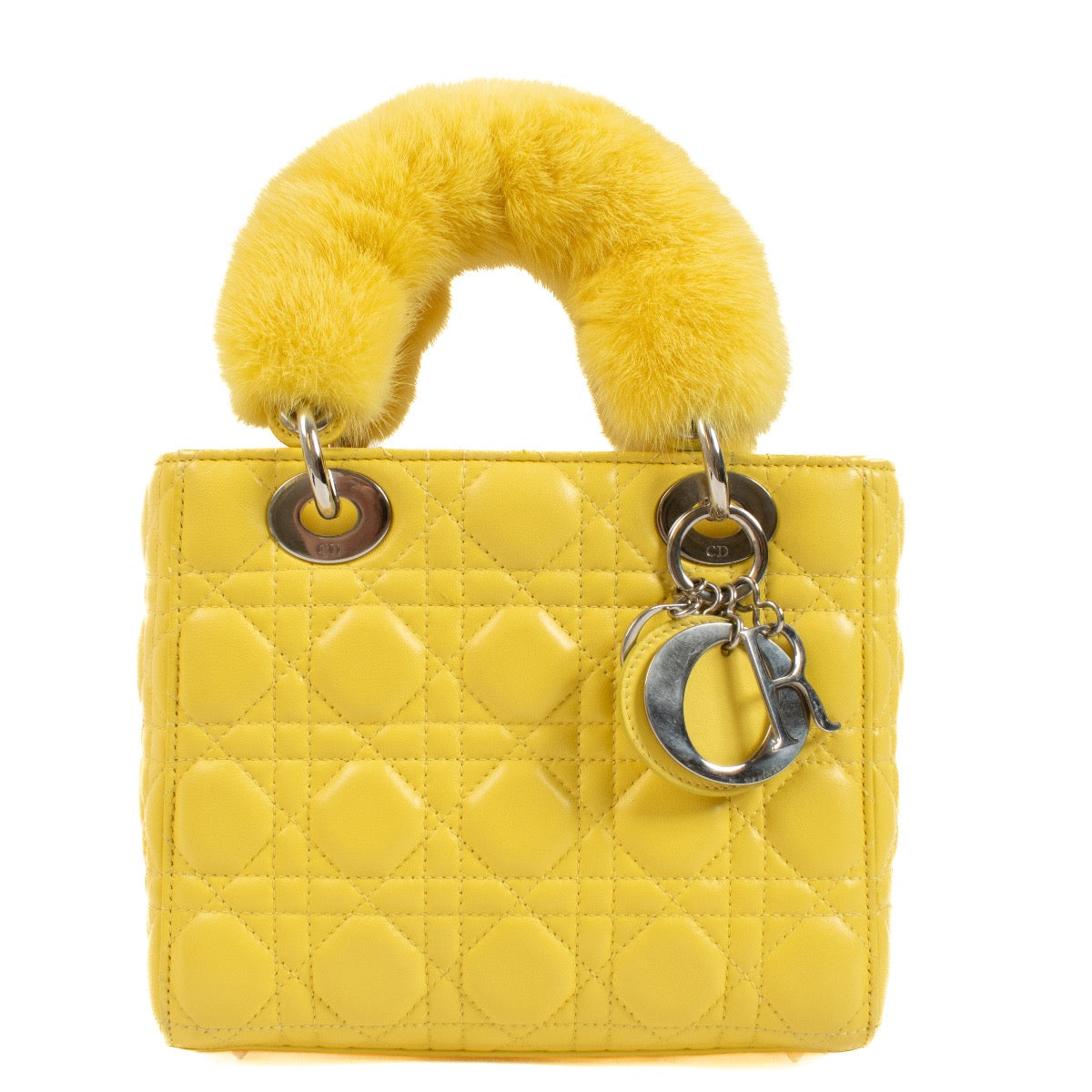 Authentic second hand Christian Dior Yellow Small Lady Dior Bag on Labellov.com