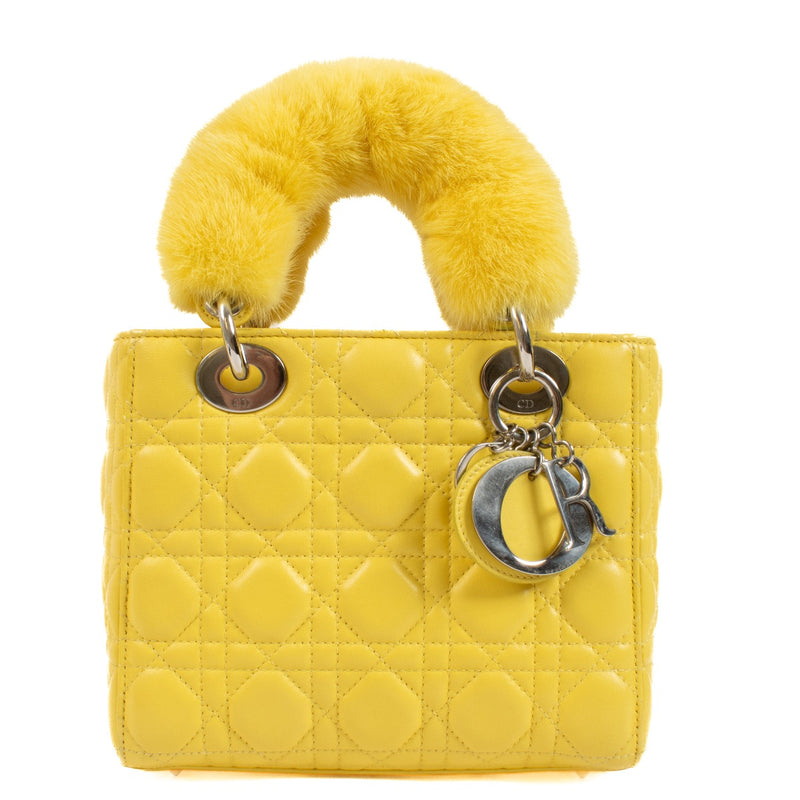 Authentic second hand Christian Dior Yellow Small Lady Dior Bag on Labellov.com