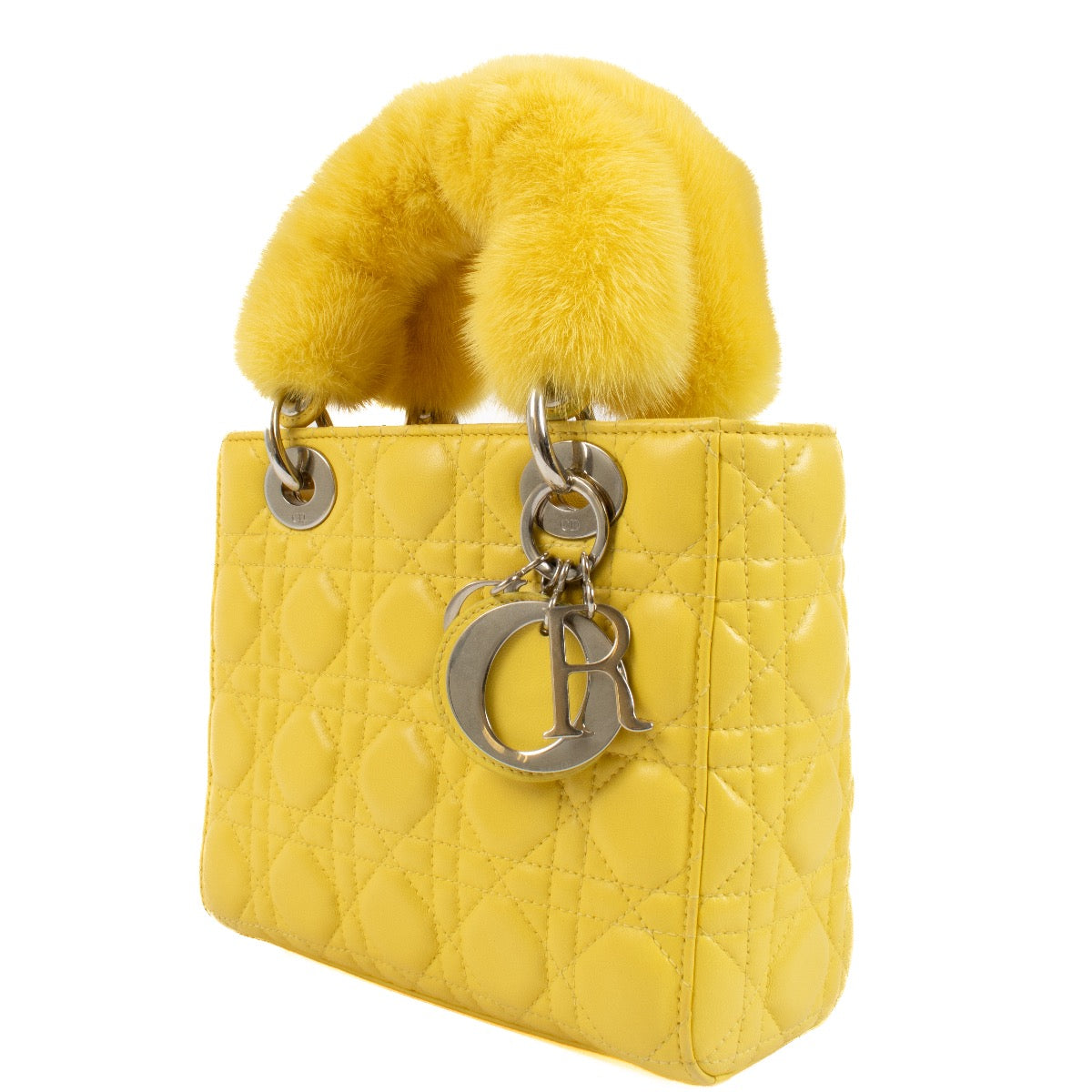 Authentic second hand Christian Dior Yellow Small Lady Dior Bag on Labellov.com